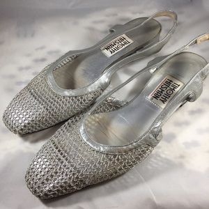 Timothy Hitsman Silver Mesh Flats Size 8 1/2